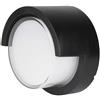 V-TAC VT-827 Lampada LED rotonda 12W diffusore semicerchio nero da esterno luce bianco naturale 4000k IP65 - sku 218538