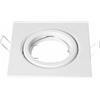 V-TAC Portafaretto incasso alluminio quadrato orientabile gu10-gu5.3 vt-7227sq sku 3472 bianco