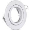 V-TAC VT-7227 Portafaretto led GU10 / GU5.3 da incasso in metallo colore bianco rotondo orientabile - sku 3469