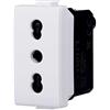 ETTROIT Presa bipasso compatibile Bticino Matix 2P+T 10/16A colore bianco