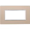 ETTROIT Placca compatibile Bticino Matix 4 moduli vetro colore oro