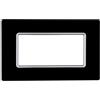 ETTROIT Placca compatibile Bticino Matix 4 moduli vetro colore nero