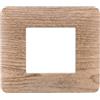 ETTROIT Placca compatibile Bticino Matix 2 moduli plastica colore legno chiaro