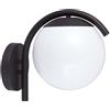V-TAC VT-1150 Portalampada E27 sfera Opale e lampada da giardino colore Nero 200mm IP44 - 10420