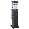 V-TAC VT-1156-2 Presa elettrica da giardino a pilastro 2 prese 16A EU con portalampada 1xE27 acciaio Inossidabile grigio scuro IP44 - SKU 8822