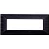 ETTROIT Placca compatibile Bticino Matix 6 moduli plastica colore nero satinato