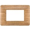 ETTROIT Placca compatibile Bticino Matix 3 moduli plastica colore legno scuro