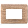 ETTROIT Placca compatibile Bticino Matix 3 moduli plastica colore legno chiaro