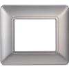 ETTROIT Placca compatibile Bticino Matix 2 moduli plastica colore argento