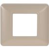 ETTROIT Placca compatibile Bticino Matix 2 moduli plastica colore sabbia