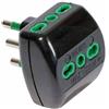 FANTON Adattatore triplo Vertical System nero spina italiana 2P+T 16A 3 prese bipasso italiane 2P+T 16A Fanton 82181