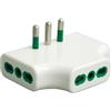 FANTON Adattatore triplo piatto spina italiana 2P+T 16A 3 prese bipasso italiane 2P+T 16A corpo bianco Fanton 82220