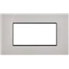 ETTROIT AN84401 Placca in vetro Serie Moon 4P Colore Bianco Compatibile Con Bticino Axolute