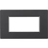 ETTROIT AN84410 Placca 4P in Vetro Serie Moon 4 posti Colore Acciaio Scuro Compatibile Con Bticino Axolute