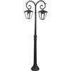 V-TAC VT-738 Portalampada lampione lanterna giardino in alluminio fissaggio a terra 141CM IP44 2xE27 - SKU 7061