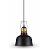 V-TAC VT-7422 Lampadario LED Portalampada E27 vintage in alluminio nero Ф230mm - SKU 3728