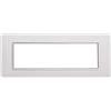 ETTROIT Placca compatibile Vimar Plana 7 moduli vetro colore bianco Ettroit EV84601