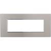 ETTROIT AN84606 Placca Vetro Serie Moon 6P Silver Compatibile Con Bticino Axolute