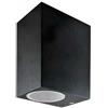 V-TAC VT-7652 Portalampada led da parete in alluminio satinato quadrato Nero da muro 2xGU10 IP44 sku 7511