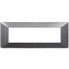 ETTROIT Placca compatibile Vimar Plana 7 moduli plastica colore acciaio scuro Ettroit EV83707