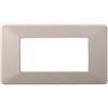 ETTROIT Placca compatibile Vimar Plana 4 moduli plastica colore sabbia Ettroit EV83409