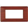ETTROIT Placca compatibile Vimar Plana 4 moduli plastica colore radica Ettroit EV83403