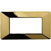 ETTROIT Placca compatibile Vimar Plana 4 moduli plastica colore oro lucido Ettroit EV83412