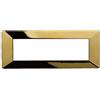 ETTROIT Placca compatibile Vimar Plana 7 moduli plastica colore oro lucido Ettroit EV83712