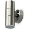 V-TAC Portalampada da muro led acciaio inossidabile applique 2xGU10 Grigio satinato IP44 sku 7500