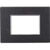 ETTROIT AN84310 Placca serie Moon, 3 moduli, vetro, acciaio scuro, compatibile con serie BTicino Axolute