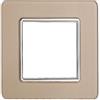 ETTROIT Placca compatibile Vimar Plana 2 moduli vetro colore oro Ettroit EV84211