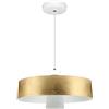 V-TAC VT-7666 Lampadario pendente LED SMD 7W rotondo con diffusore acrilico bianco caldo 3000K colore oro Ø340mm - SKU 3938