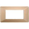 ETTROIT Placca compatibile Vimar Plana 4 moduli plastica colore oro Ettroit EV83411