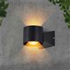 V-TAC VT-1179 Lampada LED applique da parete up/down 5W SMD doppio fascio 4000K forma rotondo colore nero IP65 - sku 10446