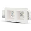 V-TAC V-.TAC VT-762 Portafaretto led in gesso da incasso controsoffitto a scomparsa forma rettangolare 2*GU10/GU5.3 sku 3648