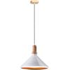 V-TAC VT-7425 Portalampada lampadario a campana Pendente alluminio e legno 1MT E27 Elegant Ф350mm - SKU 3763