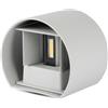 V-TAC Lampada LED da parete semicerchio applique doppio led 6W 110lm/w grigio satinato fascio regolabile luce bianco Caldo 3000K - sku 7083