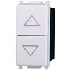 ETTROIT Pulsante doppio 1P+1P NO saliscendi compatibile Vimar Plana colore bianco Ettroit EV1202