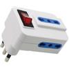 V-TAC Adattatore multiplo triplo 3 prese 2P+T 10/16A prese/bipasso standard italiano e interruttore luminoso - sku 8831