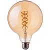 V-TAC VT-2075 Lampadina LED globo E27 4.8W G95 filamento intrecciato effetto vintage vetro Ambrato LUCE 1800K - 217217