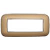 ETTROIT Placca compatibile Bticino Axolute 6 moduli plastica colore oro Orbis serie Moon Ettroit AN91611