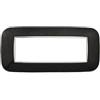 ETTROIT Placca compatibile Bticino Axolute 6 moduli plastica colore nero brillante Orbis serie Moon Ettroit AN91624
