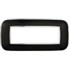 ETTROIT Placca compatibile Bticino Axolute 6 moduli plastica colore nero Orbis serie Moon Ettroit AN91602