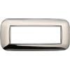 ETTROIT Placca compatibile Bticino Axolute 6 moduli plastica colore cromato lucido Orbis serie Moon Ettroit AN914613