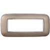 ETTROIT Placca compatibile Bticino Axolute 6 moduli plastica colore cromato lucido Orbis serie Moon Ettroit AN91613