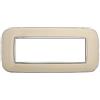ETTROIT Placca compatibile Bticino Axolute 6 moduli plastica colore sabbia Orbis serie Moon Ettroit AN91609