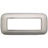 ETTROIT Placca compatibile Bticino Axolute 6 moduli plastica colore argento Orbis serie Moon Ettroit AN91606