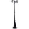 V-TAC VT-739 Portalampada lampione lanterna giardino in alluminio fissaggio a terra 199CM IP44 2xE27 - SKU 7062