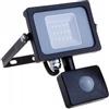 V-TAC PRO VT-10-S faro led 10W ultra slim nero con sensore PIR bianco caldo 300K IP65 - SKU 436