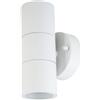 V-TAC VT-7662 Portalampada wall light da muro acciaio inossidabile rotondo alluminio bianco 2xGU10 IP44 - SKU 7570